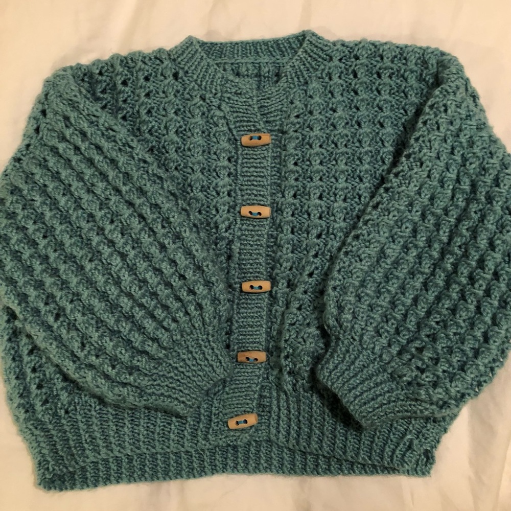 Homemade sweater balloon sleeve cardigan